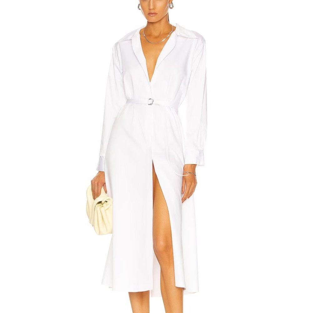 NWT Norma Kamali Boyfriend Shirt A Line Dress To Midcalf in White size XS